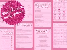 the bachelor party games are pink and have hearts on them with words that spell out what to do