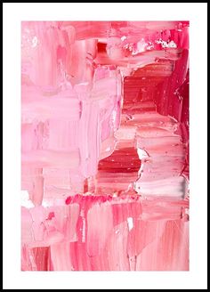 an abstract painting with pink and red colors