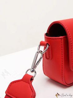 BirdinBag - Chic Neon Red Belt Bag: Sleek and Stylish Minimalist Accessory Square Bag Pattern, Red Neon, Neon Red, Minimalist Accessories, Red Bag, Red Belt, Waist Bags, Square Bag, Leather Coat