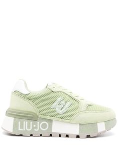 light green/white mesh design panelled design suede panelling glitter detailing logo patch to the side logo print to the side of the sole logo patch at the tongue embossed logo to the rear stripe detailing round toe front lace-up fastening padded ankle mesh lining branded insole chunky rubber sole Jo Green, Denim Sneakers, Detailing Logo, Round Toe Shoes, Mesh Sneakers, Print Sneakers, Suede Fabric, Sneakers Blue, Sneakers Grey