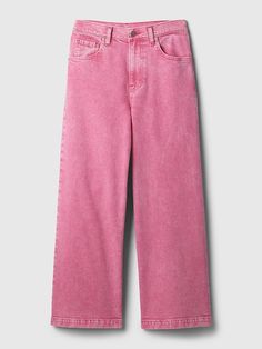 High Rise Stride Wide-Leg Ankle Jeans Pink Wide Leg Jeans Outfit, Pink Wide Leg Jeans, Croatia Outfits, Wide Leg Jeans Outfit, Jeans Look, Pink Jeans, Wardrobe Style, Fall Fashion Outfits, Non Stop