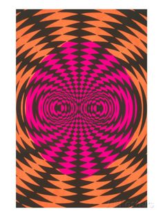 an orange, pink and black pattern on a white background