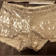 Sequin Gold Short Shorts. I Paired It With This Indian Bridal Top, Which Is Sold Separately. Nwot Gold Sequined Bottoms For Summer, Gold Stretch Shorts For Night Out, Gold Stretch Short Bottoms, Gold High Waist Party Shorts, Gold High Waist Shorts For Party, Sparkly Shorts, Bridal Tops, Gold Shorts, Gold Sequins