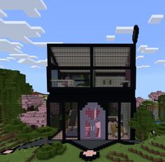 an image of a modern house in minecraft