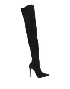 Suede effect Logo Solid color Zip Narrow toeline Stiletto heel Leather lining Leather sole Contains non-textile parts of animal origin Womens Knee Boots, Knee Boots Black, Shoe Closet, Boots Black, Stiletto Heel, Knee Boots, Black Boots, Stiletto Heels, Clothing And Shoes