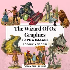 the wizard of oz graphics 50 png images 2000px + 300ppi commercial use