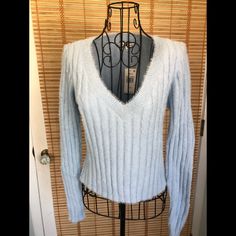 Nwt Hooked Up Brand Eyelash Sweater, Size Small, Baby Blue Color. New With Tags, Never Worn. Smoke-Free Home. Eyelash Sweater, Baby Blue Color, Baby Blue Colour, Small Baby, Baby Blue, Sweater Sizes, Eyelashes, Color Blue, Sweaters For Women