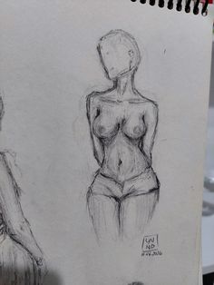 a drawing of a woman's body and torso in three different stages of development