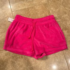 Size 2xs, Aritzia Hot Pink Shorts, New With Tags! Trendy Short Inseam Bottoms For Loungewear, Summer Loungewear Bottoms With Short Inseam, Pink Shorts For Loungewear With Short Inseam, Pink Loungewear Shorts With Short Inseam, Hotty Hot Shorts Pink, Pink High-waisted Shorts For Loungewear, Functional Pink Compressive Shorts, Pink Hottie Hot Shorts, Cotton Shorts Women