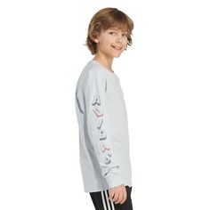 When kids want the lightweight feel and effortless fit of a t-shirt with some extra coverage, go with this boys 8-20 adidas long sleeve tee. When kids want the lightweight feel and effortless fit of a t-shirt with some extra coverage, go with this boys 8-20 adidas long sleeve tee. TECHNOLOGIES & FEATURES Rounded hem Crewneck Long sleevesFIT & SIZING 26 inches from shoulder to hem Regular fitFABRIC & CARE Cotton, polyester Machine wash Imported Size: X Large. Color: Halo Blue. Gender: male. Casual Adidas Long Sleeve Activewear, Casual Long Sleeve Adidas Activewear, Casual Adidas Activewear With Crew Neck, Adidas Long Sleeve Sports T-shirt, Casual Adidas Tops With Moisture-wicking, Adidas Casual Moisture-wicking Tops, Casual Blue Adidas Logo Top, Adidas Long Sleeve Sports Top, Adidas Long Sleeve T-shirt For Spring