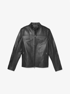 This racer jacket looks perfect on the road or off the beaten path. Expertly crafted from supple lambskin leather, this classic outerwear style is also fully lined and features an inside pocket for storing your cardholder or phone. Wear it with a sweater and boots during the week, switching to a T-shirt and sneakers on the weekend. Leather Racer Jacket, Racer Jacket, Michael Kors Men, Off The Beaten Path, Michael Kors Collection, Colby, Lambskin Leather, On The Road, Classic Looks