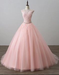 Pink Tulle Evening Dress, Pink Formal Gown, Dress Sweet 16, Tulle Long Prom Dress, Prom Dress Lace, Sweet 16 Dress, Robes D'occasion, Tulle Evening Dress, 16 Dress