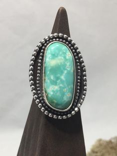 Bohemian Turquoise Chrysoprase Ring, Bohemian Chrysoprase Turquoise Ring, Turquoise Chrysoprase Ring, Handmade Silver Chrysoprase Turquoise Ring, Silver Turquoise Ring With Cabochon Chrysoprase, Sterling Silver Turquoise Ring With Stone Setting, Artisan Sterling Silver Turquoise Cabochon Ring, Artisan Turquoise Cabochon Ring In Sterling Silver, Southwestern Sterling Silver Turquoise Ring With Natural Stones