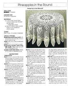 an article in the knitting book shows laces and crocheted doily on a tablecloth