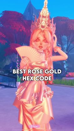 dti rose gold 😍 #roblox #dti #dresstoimpress Cute Color Codes Dti, Rose Gold Hex Code, Rose Gold Hex Code Dti, Best Gold Color Dti, Dti Theme Colorful, Dti Gold Hex Codes, Dti Theme Free Style, Dti Theme Single Color, Dti Codes New 2024 September Update