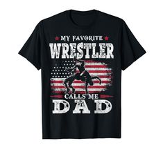 PRICES MAY VARY. Are you a proud Dad of a Wrestler? This My Favorite Wrestler calls me Dad features American Flag apparel for Wrestling Dad and joy of being a Patriotic Dad. Wrestling father outfit for proud dad, papa, grandpa who loves his Wrestler. And also a great apparel ideas for Father, Dad, Papa on Father's day or 4th of July. Lightweight, Classic fit, Double-needle sleeve and bottom hem American Flag Clothes, Dad Shirts, Father's Day T Shirts, Mens Long Sleeve Tee, Usa Flag, Dad To Be Shirts, Branded T Shirts, Long Sweatshirt, Call Me