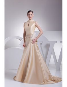 Elegant High Neck Champagne Long Taffeta Formal Dress with Train #OP4193 $206.9 - GemGrace.com Bridesmaid Champagne, 2nd Wedding Dresses, 2nd Wedding, Champagne Bridesmaid, Dress With Train, Formal Gown, Champagne Color, Bride Dresses, Formal Gowns