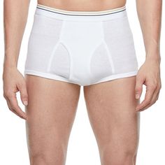 Enjoy lasting comfort with breathable mobility in our classic fit full-cut briefs featuring a double fabric fly.# Pieces In Set: 6-PackFeatures: Tag Free, Breathable, Comfort Waistband, Preshrunk, Multi-PackFiber Content: 100% CottonFabric Description: RibCare: Tumble Dry, Machine WashMaterial: CottonCountry of Origin: Made in US Stretch White Bottoms Multi-pack, White Sporty Multi-pack Bottoms, Men's Knit, Tall Guys, Mens Big And Tall, Big & Tall, Big And Tall, 6 Pack, New Vintage