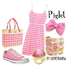 Omg, can I just re-do my wardrobe in Disney inspired creativity!? Piglet Disneybound, Piglet Disney, Disneybound Outfits, Disney Themed Outfits, Disney Inspired Fashion, Character Inspired Outfits, Disney Bound Outfits, Disney Inspired Outfits, Fandom Fashion