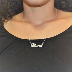 ✅Any one name made for you on this wonderful classic 14k white gold name necklace.✅Order any name! Simply send me a note in the "message to seller" section of your order form.✅ All Solid 14k White gold nameplate and chain. Not plated, not filled...real gold.✅ .4 mm pendant thickness.Cchoose your chain length from the above menu,----------Shipping----------➡4- 5 business days to hand make the necklace just for you. ➡10 days for FREE STANDARD USPS shipping. In a rush? Choose DHL express upon check Sterling Silver Name Necklace, Monogram Pendant, Silver Monogram, Gold Name Necklace, Nameplate Necklace, White Gold Chains, Daughter Necklace, 14k Gold Necklace, White Gold Necklaces