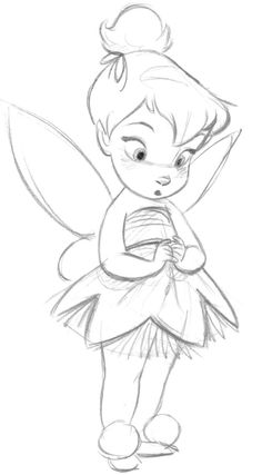 a drawing of tinkerbell from the disney movie