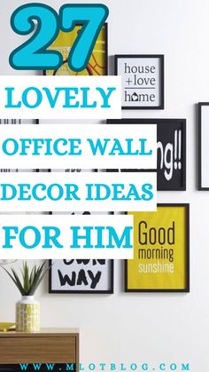 lovely office wall decor ideas for him Metal Wall Grid, Office Images, Framed Jersey, Metal Grid, Typography Art Print, Pipe Shelves