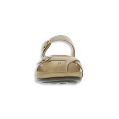 Description Details This slip-on sandal has a leather toe-loop and adjustable features including an elasticized buckle across the in-step. A contoured insole supports the natural arch of the foot. Fine leather straps wrap around the base with a hand-polished wood effect, giving this sandal a stylish flair. Find this toe loop slide sandal in 7 colors. Heel Height: 1.625". A fun slip-on sandal with a leather strap toe-post and unique adjustable features. Fine leather straps wrap around a base with a hand-polished wood effect, giving this sandal a stylish flair. The foot bed molds to the natural arch of the foot, providing extra cushion to the arch and all-day comfort. Genuine Leather Upper: Genuine leather is stretched across an exclusive SAS last, following the natural shape of the foot. Ad