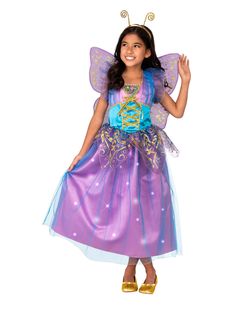 Girls' Light-Up Purple Fairy Costume - costumes.com Purple Fairy Costume, Light Up Dress, Fairy Costume For Girl, Ethereal Fairy, Light Up Dresses, Purple Fairy, Cross Gold, Next Dresses, Magical Fairy