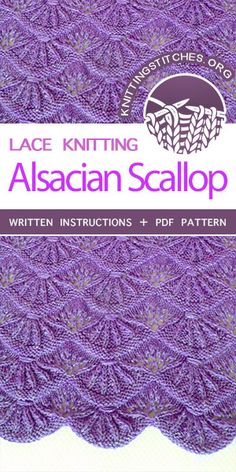 the lace knitting book is shown in purple