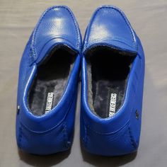 Brand New Never Worn Dirk Bikkembergs Leather Moccasins Sheep Fur Lining . Blue Low-top Moccasins With Rubber Sole, Blue Casual Moccasins With Rubber Sole, Casual Blue Flat Moccasins, Blue Leather Casual Moccasins, Casual Blue Leather Moccasins, Casual Blue Slip-on Moccasins, Blue Leather Low-top Moccasins, Blue Leather Flat Moccasins, Blue Leather-sole Moccasins With Round Toe