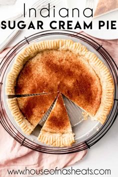 Freezer Pies, Hoosier Pie, Sugar Cream Pie Recipe, Coconut Cream Pie Easy, Sugar Cream Pie, Homemade Crust, Favorite Pie Recipes, Homemade Custard, Chocolate Cream Pie