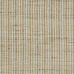 an upholstered beige and white fabric textured with small, vertical stripes in varying sizes