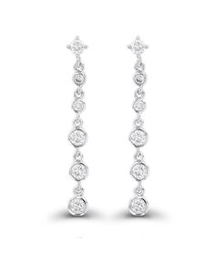 in stock Classic Dangle Jewelry With Bezel Setting, Anniversary Bezel Set Dangle Earrings, Anniversary Bezel Set Drop Earrings, Anniversary Dangle Earrings With Bezel Setting, Macy's Drop Earrings For Pierced Ears, Anniversary Bezel Set Dangle Diamond Earrings, Macy's Dangle Jewelry With Matching Earrings, Dangle Jewelry With Bezel Setting For Anniversary, White Gold Bezel Setting Drop Earrings