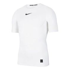 Men's Nike Pro Sports Tight Short Sleeve White T-Shirt CT8460-100 Fitted Jersey T-shirt For Sports, Nike Functional T-shirt For Sports Events, Fitted Jersey T-shirt For Sports Events, Fitted Jersey T-shirt With Team Name, White Short Sleeve Activewear For Sports Events, Nike Short Sleeve Activewear For Training, White Jersey T-shirt For Training, Fitted Dri-fit T-shirt For Sports Season, Fitted Dri-fit T-shirt For Sports