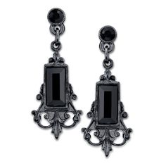 Black Rectangle Crystal Drop Earrings Chic Fashionista, Jet Black Color, 1928 Jewelry, Vintage Inspired Jewelry, Black Rectangle, Jewelry Black, Crystal Drop Earrings, Crystal Drop, Mens Gift Sets