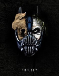 the dark knight rises movie poster with joker and batman mask on it's face