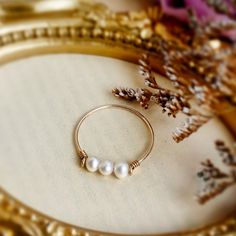 White Pearl Ring, Freshwater Pearl Ring, June Birthstone, Beaded Rings, June Birth Stone, Pearl Size, Ring Band, Polish Jewelry, Necklace Sizes