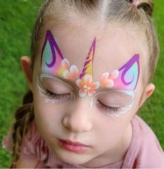 Face Paint Line Busters, Unicorn Face Paint Easy Step By Step, Face Paint Unicorn Easy, Face Painting Ideas For Kids Easy, Facepainting Ideas Kids, Easy Kids Face Painting Ideas, Fast Face Painting Designs, Kids Face Paint Ideas, Facepainting Ideas Easy For Kids