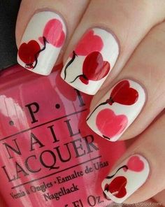 Valentines Day Nails Heart Nail, Nails Polish, Great Nails, Get Nails, Cat Kuku, Pedicures, Heart Nails