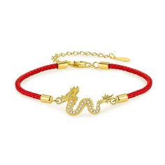 PRICES MAY VARY. **🌟 Elegant Design**: Elevate your style with our stunning "AMINKINA JEWELRY" Original Auspicious Dragon Red Rope Bracelet. This intricately designed bracelet features a divine dragon motif, symbolizing luck, prosperity, and protection, making it the perfect accessory for any occasion. **💎 Premium Quality Material**: Crafted from high-quality 14k gold, this bracelet exudes luxury and durability. The addition of the auspicious dragon design and the red rope adds a touch of eleg Divine Dragon, Chinese Zodiac Dragon, Dragon Motif, Lucky Dragon, Calligraphy For Beginners, Dragon Bracelet, Red String Bracelet, Red Rope, Gold Dragon