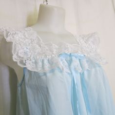 "Old Fashioned Cotton blend Nightgown NEW Deadstock Oh my this is a beauty!  Look at the lovely lace Highest quality Elise Stevens Made in USA Gorgeous romantic nightie in sweet and feminine palest blue Roomy and comfy too MEDIUM  16\" shoulder Length 40\" 42\" bust, 54\"hip For a special girl! https://www.etsy.com/shop/BelindasStyleShop" Old Fashioned Nightgown, Nightgown Cotton, Vintage Sleepwear, Girls Night Dress, Beautiful Nightgown, Sleeveless Nightgown, Baby Leopard, 60s Mod, Red Tie