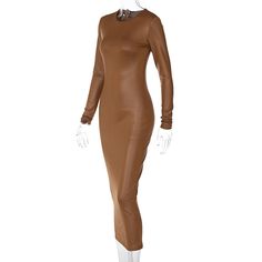 Features: Be elegant and eye-catching with this sophisticated Jill Full Sleeve Bodycon Midi Dress. This full sleeve design includes an O-neck and a stylish, slim split that gives a sultry look. It's the perfect dress for formal or dressy occasions. Stretch Full-length Long Sleeve Party Dress, Stretch Long Sleeve Long Dress For Party, Elegant Long Sleeve Midi Dress For Club, Long Sleeve Stretch Bodycon Dress For Dinner, Elegant Fitted Long Sleeve Dress For Club, Fitted Long Sleeve Midi Dress For Club, Stretch Long Sleeve Midi Dress For Club, Winter Dinner Bodycon Dress With Long Sleeves, Winter Long Sleeve Bodycon Dress For Dinner