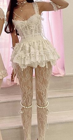 Mode Harajuku, Look Grunge, White Lingerie, Kpop Fashion Outfits, Kpop Outfits, Kpop Fashion