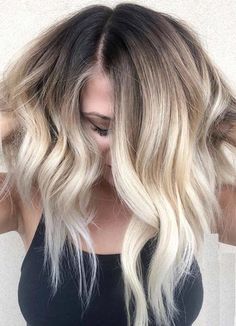 Blonde Ombre Short Hair, Blonde Lowlights, Brown To Blonde Ombre, Asymmetrical Haircut, Blond Ombre, Chignon Bun, Short Ombre Hair, Blond Balayage, Ombre Hair Blonde