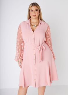 You are that girl. Period. Look the part in our textured shirtdress designed with dotted mesh sleeves & a swoon-worthy a-line skirt. Plus Size Online Stores, Girl Period, Plus Size Work Dresses, Shirt Dress Plus Size, Plus Size Shirt Dress, Dresses Date Night, Plus Size Shirt, Plus Size Work, Work Dress