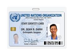 an id card with the image of a man