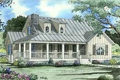 this is an artist's rendering of the country house plans for small homes and cottages