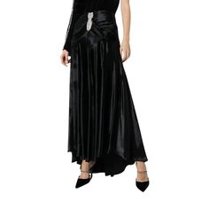 This black crystal-embellished flared maxi skirt from Paco Rabanne is sweeping, flowing and full of gothic romantic energyHigh waistConcealed fasteningFlared styleLong lengthCrystal embellished detail to the front.Composition: Viscose 100%Designer Style ID: 19HCJU064VI0229Dry Clean Only Black Luxury Long Skirt, Luxury Black Long Skirt, Voluminous Long Maxi Skirt For Evening, Luxury Long Black Skirt, Elegant Embellished Long Skirt, Luxury Black Evening Skirt, Luxury Black Skirt For Cocktail Events, Glamorous Floor-length Maxi Skirt For Evening, Glamorous Evening Maxi Skirt Floor-length