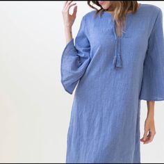 Tassel Coverup Blue Vacation Dress With Back Tassel Tie-up, Blue Dress With Back Tassel Tie-up For Vacation, Casual Blue Dress With Tassels, Spring Day Out Dress With Tassels, Dora Black, Denim Swimsuit, Black Dress With Pockets, Beach Ootd, Dress Gallery