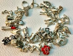 40 Vintage Sterling Silver ANIMALS Charm Bracelet MINIATURES Movers Brown County Basket. Approx: - 7.25” long. I can make it a pinch longer if you need that. In excellent otherwise untested vintage condition. My home is smoke & pet free. Returns are not accepted. I will be happy to combine shipping if it can work out.  International Buyers; Import dues, taxes and charges are the buyers responsibility ! They are not included in the item cost or shipping. Please be aware of your Country's Customs fees before you bid. Vintage Handmade Charm Bracelet Collectible, Handmade Vintage Charm Bracelet Collectible, Vintage Handmade Collectible Charm Bracelet, Vintage Adjustable Charm Bracelet Collectible, Vintage Adjustable Charm Bracelet, Vintage Adjustable Charm Bracelet With Lobster Clasp, Antique Adjustable Charm Bracelet Gift, Brown County, Vintage Silver Jewelry